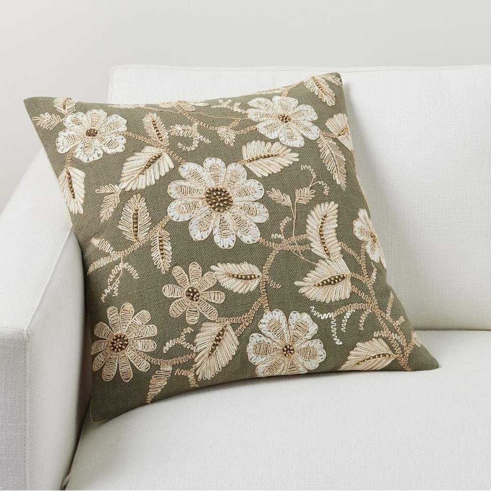 Pottery Barn Embroidered throw pillow cover